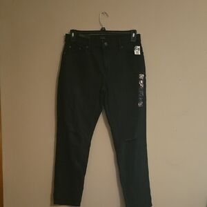 New Banana‎ Republic Women's Size 6 Black Distressed Low Rise Ankle Jeans
